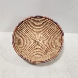 Boho Natural Woven Coiled Reed Grass Handmade Wall Art Decor And Basket